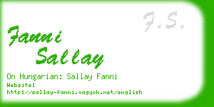 fanni sallay business card